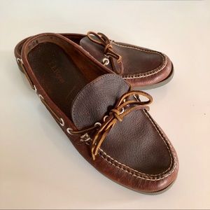L.L. Bean Mocs Slides Size 9 Moccasin Clogs Loafers Brown